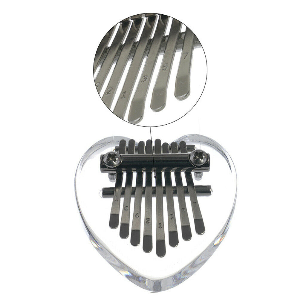 Portable 8 Key Mini Kalimba Acrylic Clear Finger Mbira Thumb Piano Gift