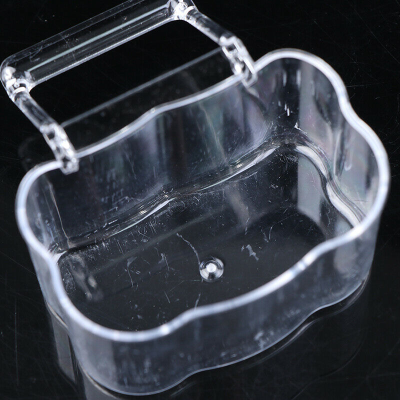 Parrot Bird Transparent Plastic Food Cup Bowl Clean Water Silo Waterer Box