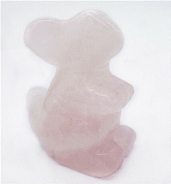 50x40x24mm Natural Rose Quartz Carved Squirrel Decoration Statue Decor HH8075