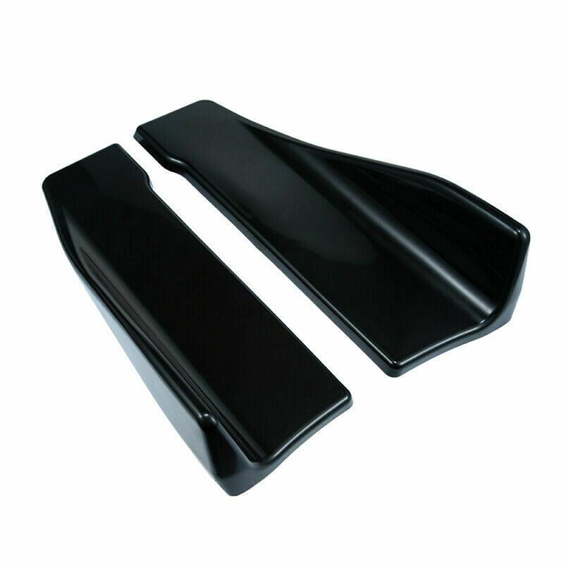 2pcs Black Car Universal Rear Bumper Fin Canard Splitter Diffuser Spoiler Lip