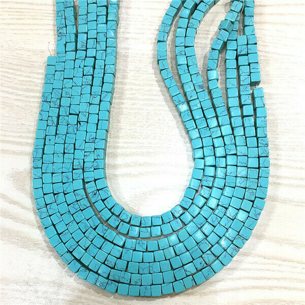 1 Strand/62Pcs 6x6mm Green Turquoise Cube DIY Spacer Loose Beads 15.5inch HH717