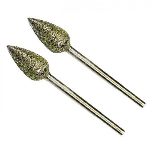2Pcs/set Torch Diamond Grinding Head Lapidary Rotary Burrs Jade Carving 10mm