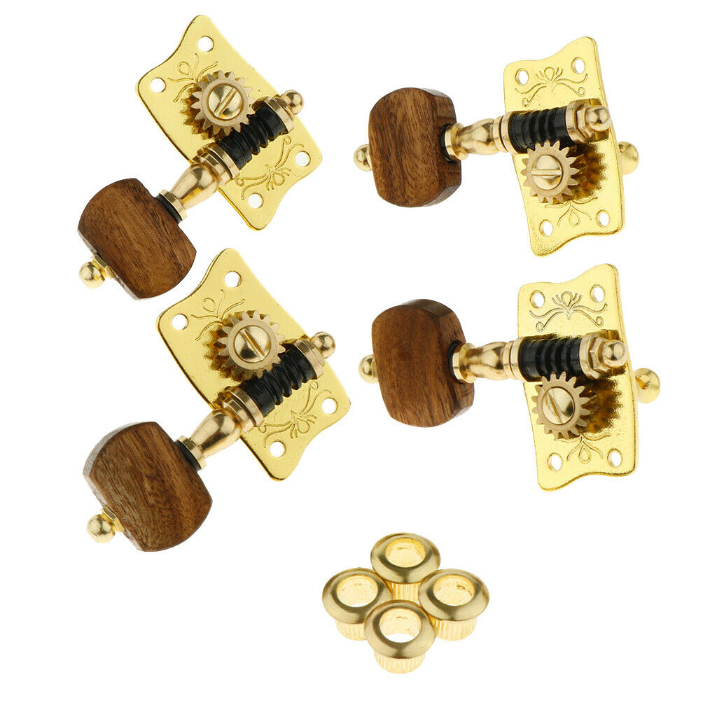 4 Pieces Acacia Knob Ukulele Uke Tuning Pegs Tuners String Instrument Accessory