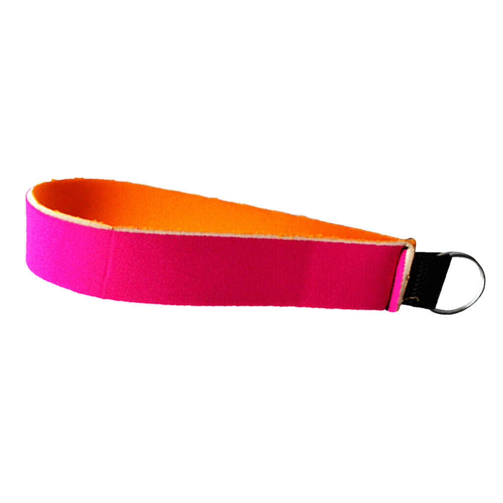 Neoprene Wristlet Keychain Wrist Strap Band Key Holder Split Ring Rose Red