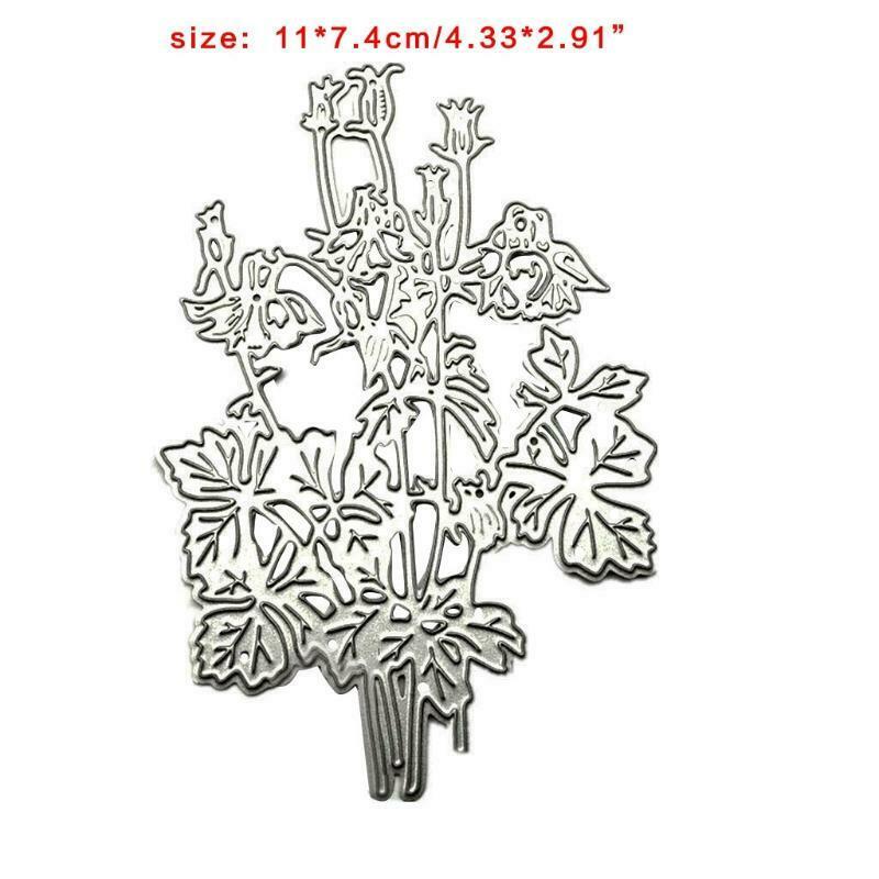 Flower with Leaves Carbon Steel Cutting Dies DIY Scrapbooking Photo Album Cards
