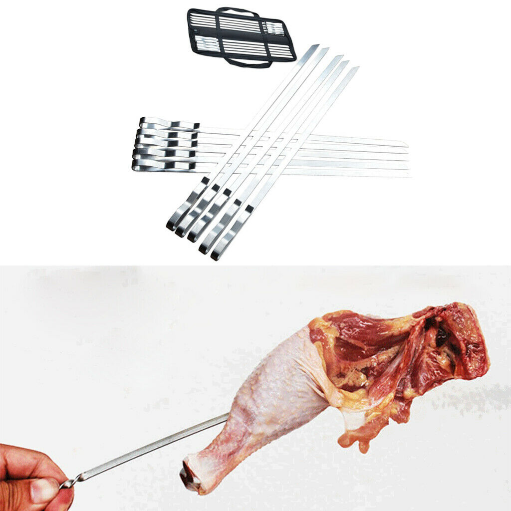 10pcs Barbecue Skewers BBQ Needle Sticks Skewers Set Accessory Reusable
