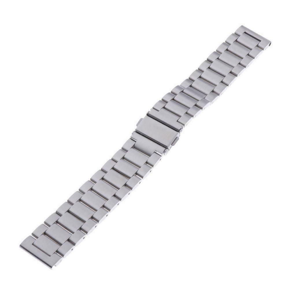 Stainless Steel Watch Band Strap Adjustable Bracelet Double Clasp Link 22mm