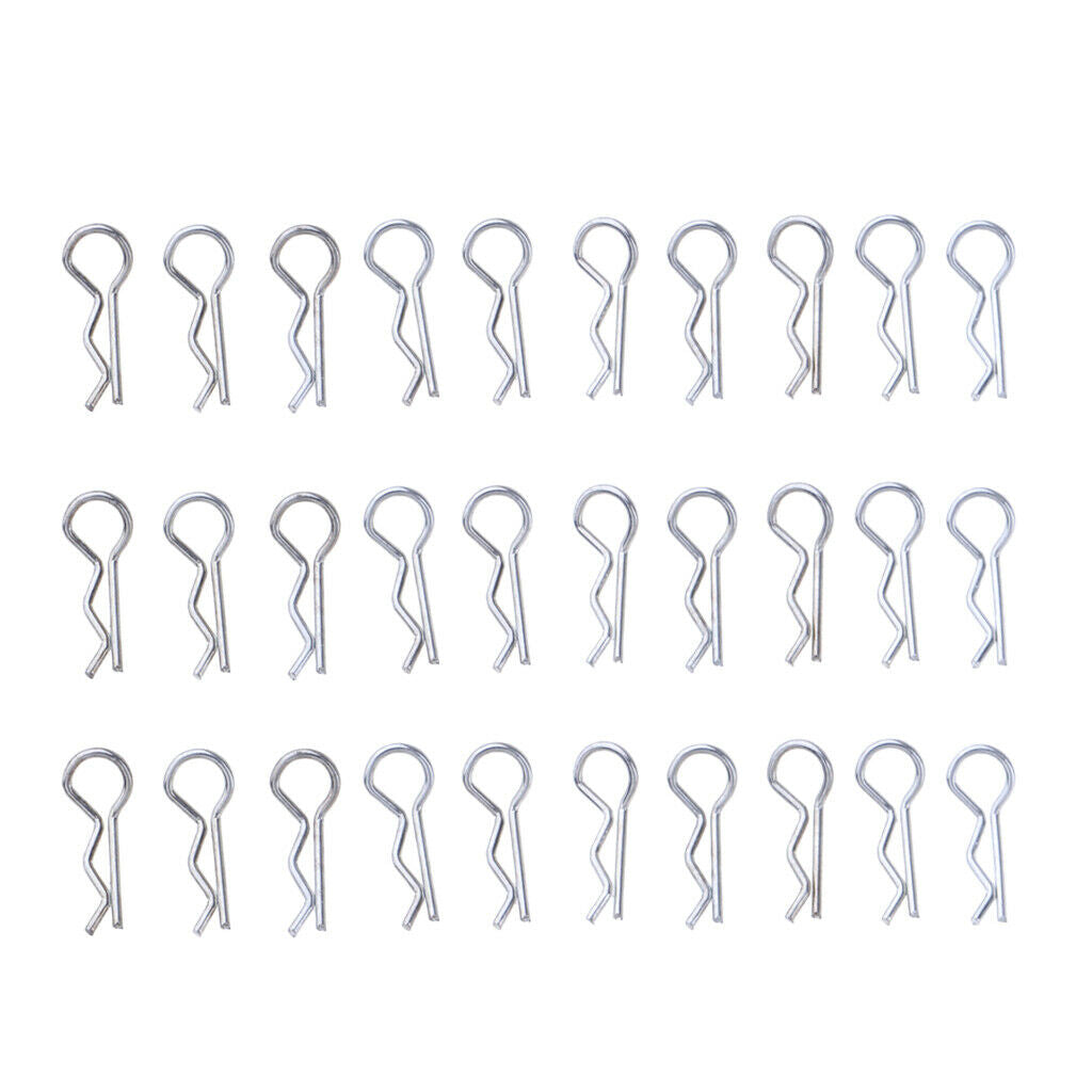 Lots 30 1:28 Metal R-shape Body Shell Clip Pin for WLtoys P929 P939 DIY Accs
