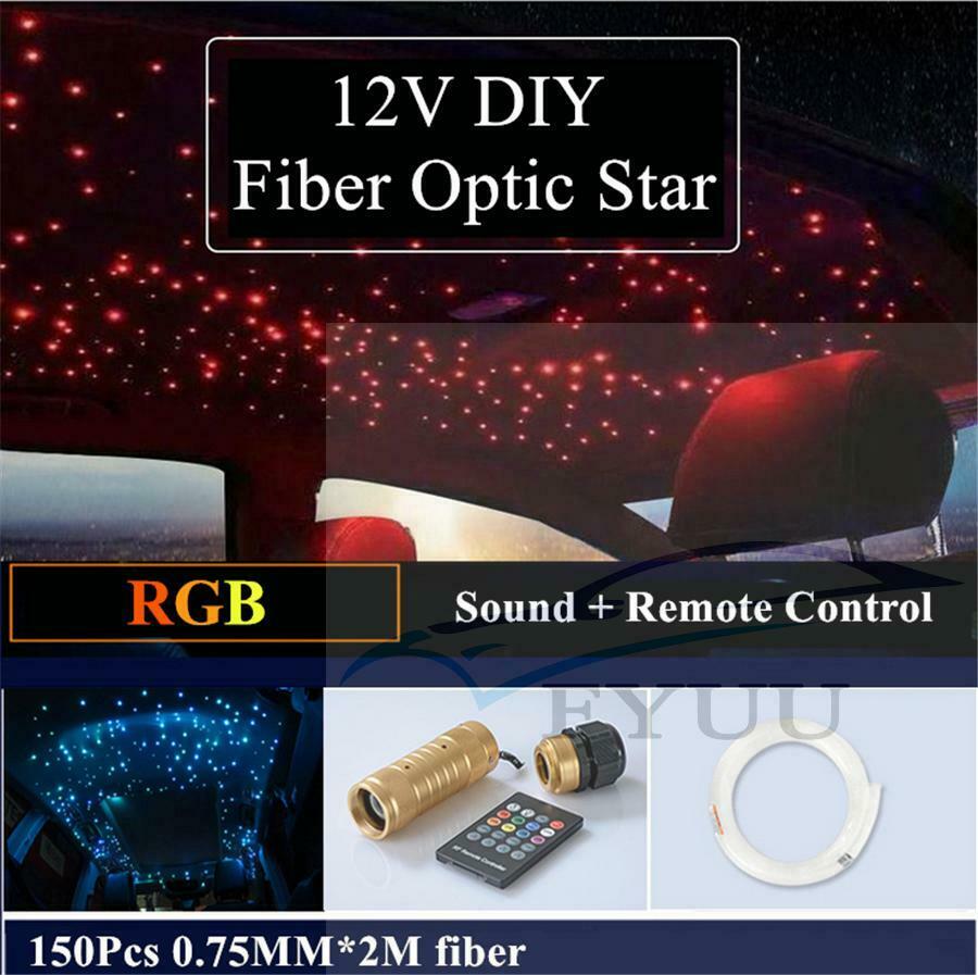 DC12V Car Roof Star Lights 10W RGB LED 150PC * 2m Fiber Optic Light  RF Remote