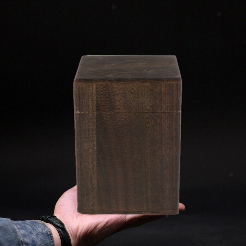 Retro Solid Wood Single Slot Lidded Loose Tea Box Storage Holder Chest Gift