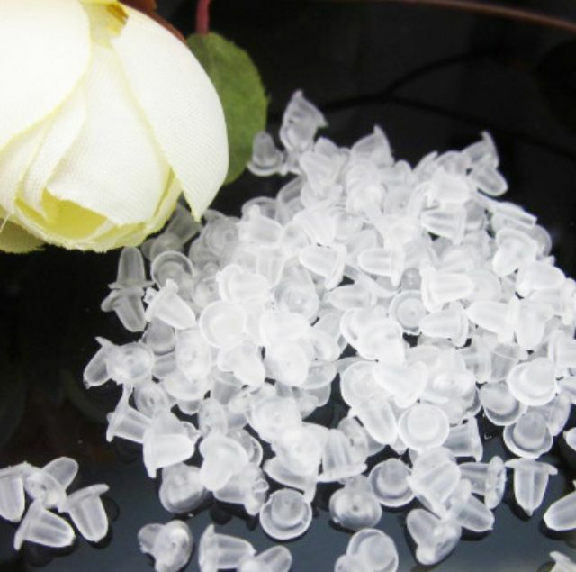 500pcs clear Rubber Earring Back Stoppers Ear Post Nuts Jewelry Making 4mm hs