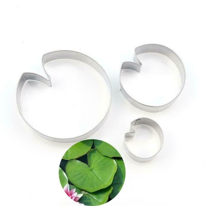 3pcs Lotus Leaf Shape Cookie Cutter Set Stainless Steel Cutters Mold DIY Pastry
