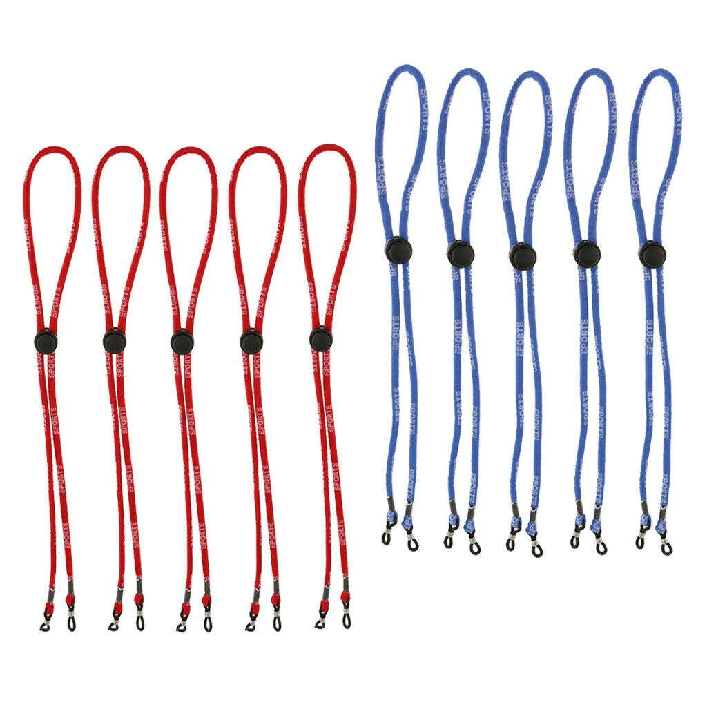 Adjustable Sports Goggles Cable Band Neck Strap Red And Blue