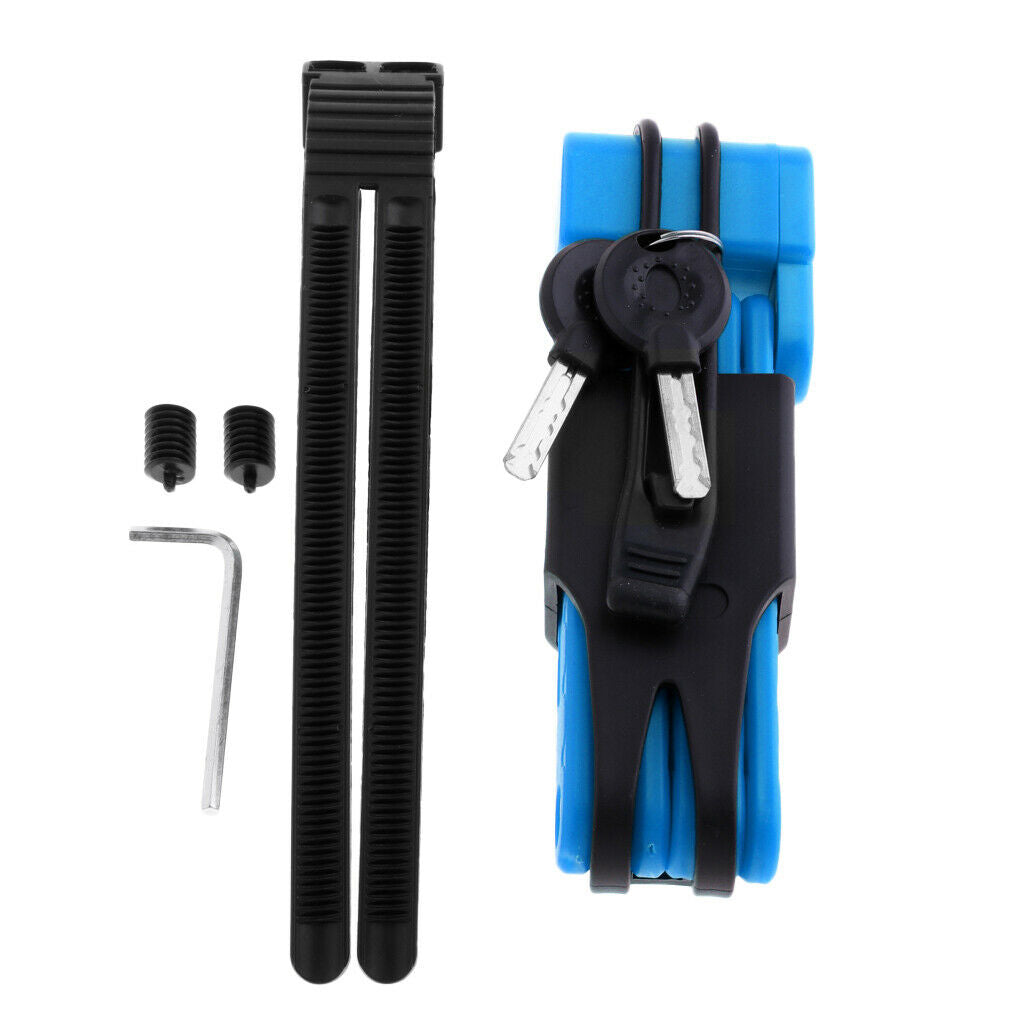 Safety Bike Bicycle Foldable Lock   Anti-theft Chain Link Locks Blue