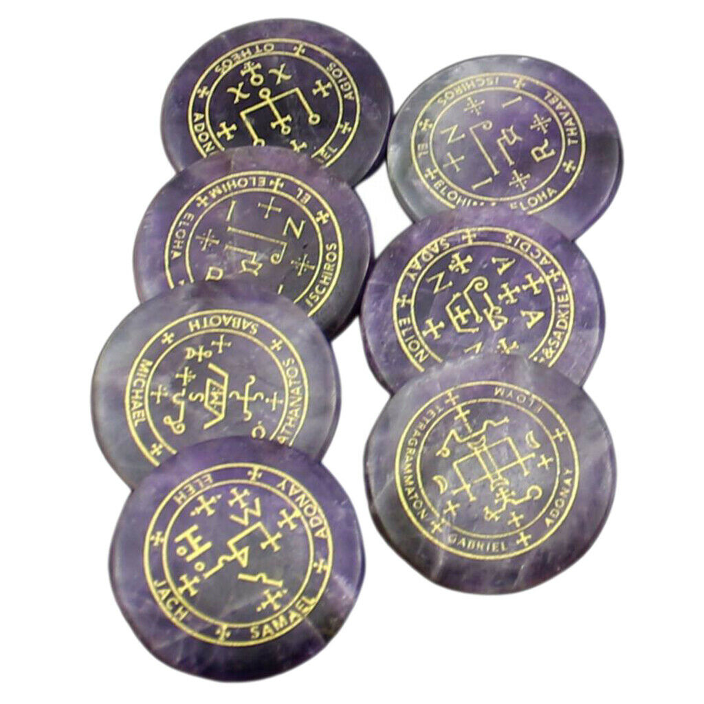 7 Pieces / Piece Natural Amethyst Set Crystal Polish Polish Engraved Crystal