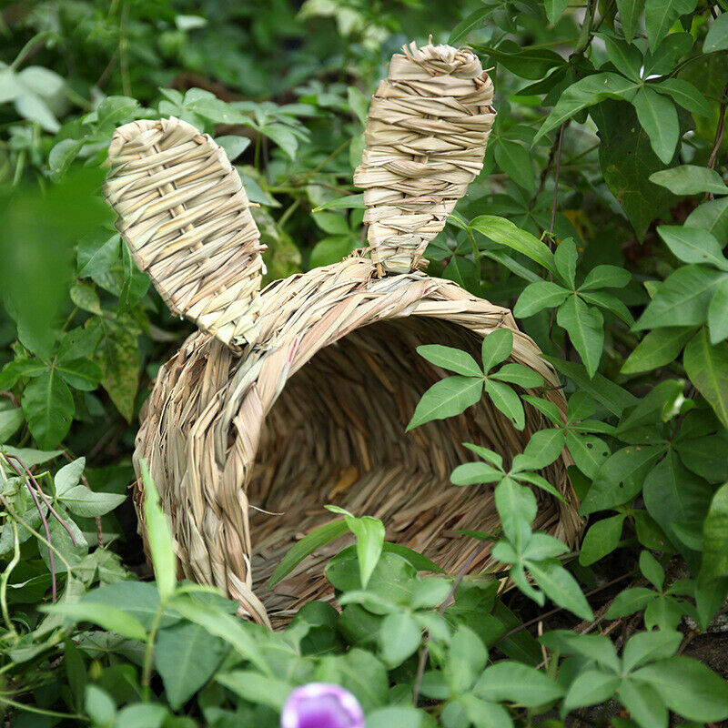 Straw Hamster Hut Creative Rabbit Bed Hand-Woven Small Animals House BreathaFCA