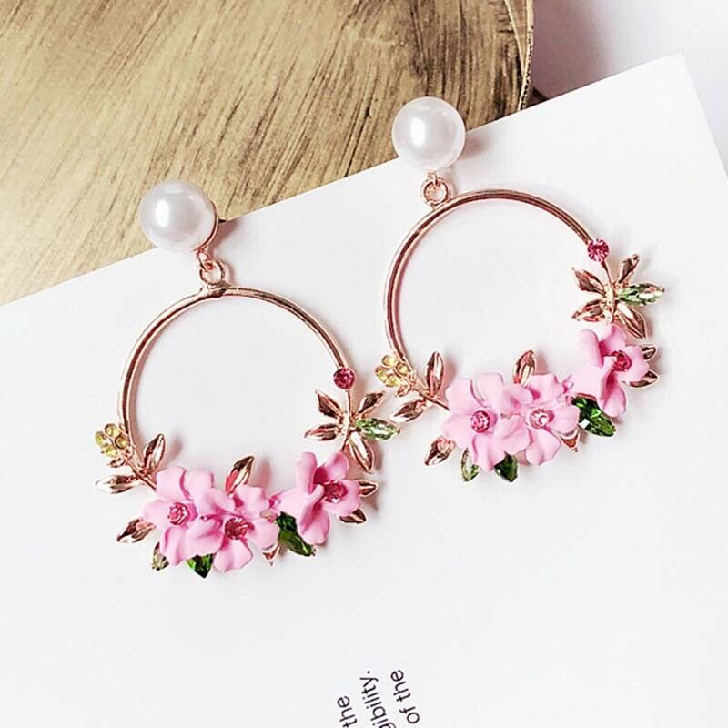 Charm Women Flower Drop Dangle Earrings Jewelry Ear Studs Wedding Jewelry.l8