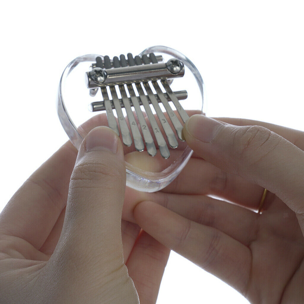 Portable 8 Key Mini Kalimba Acrylic Clear Finger Mbira Thumb Piano Gift