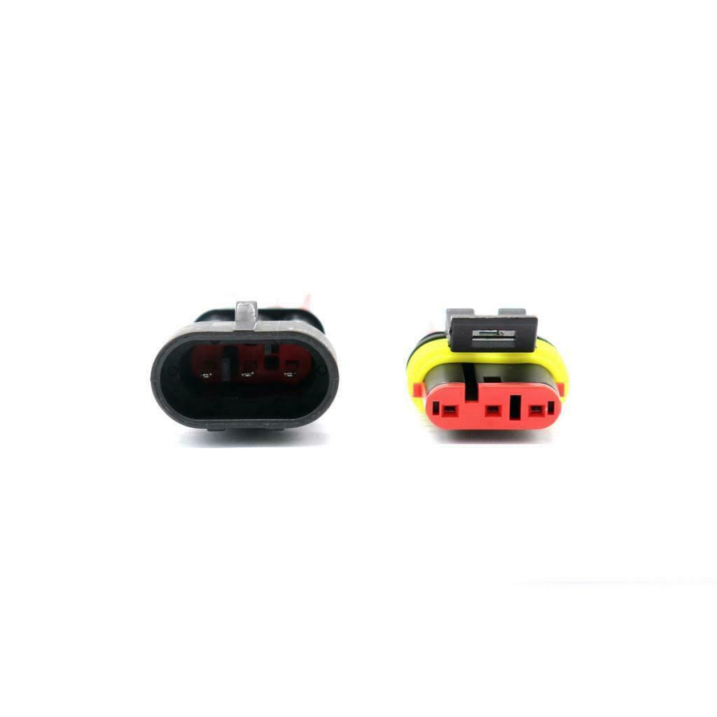 Set Of 10 3-Pin Cable Plug Connector, Car Waterproof Electrical Plug With Wire