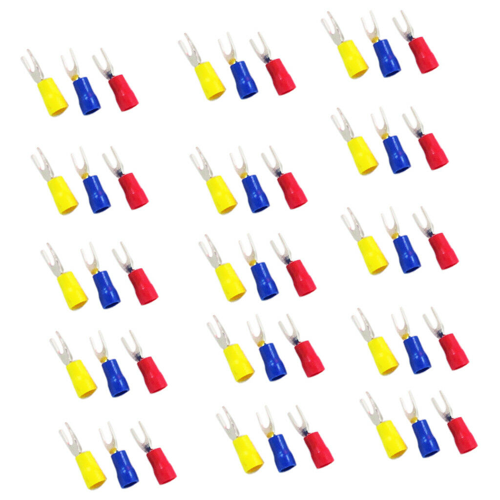 Set of 150pcs Crimping Wire Spade Fork Terminal Connector U Shape SV2-3.2