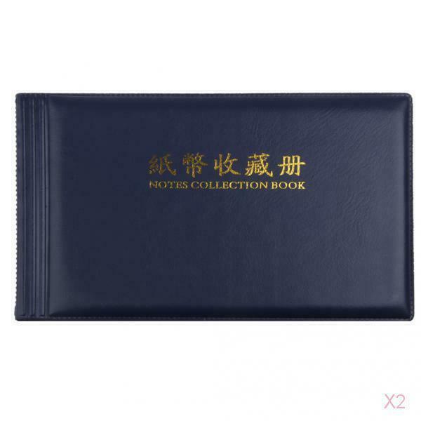 2PCS 30 Notes Pages Banknote Currency Coins Paper Money Pocket Collection Album