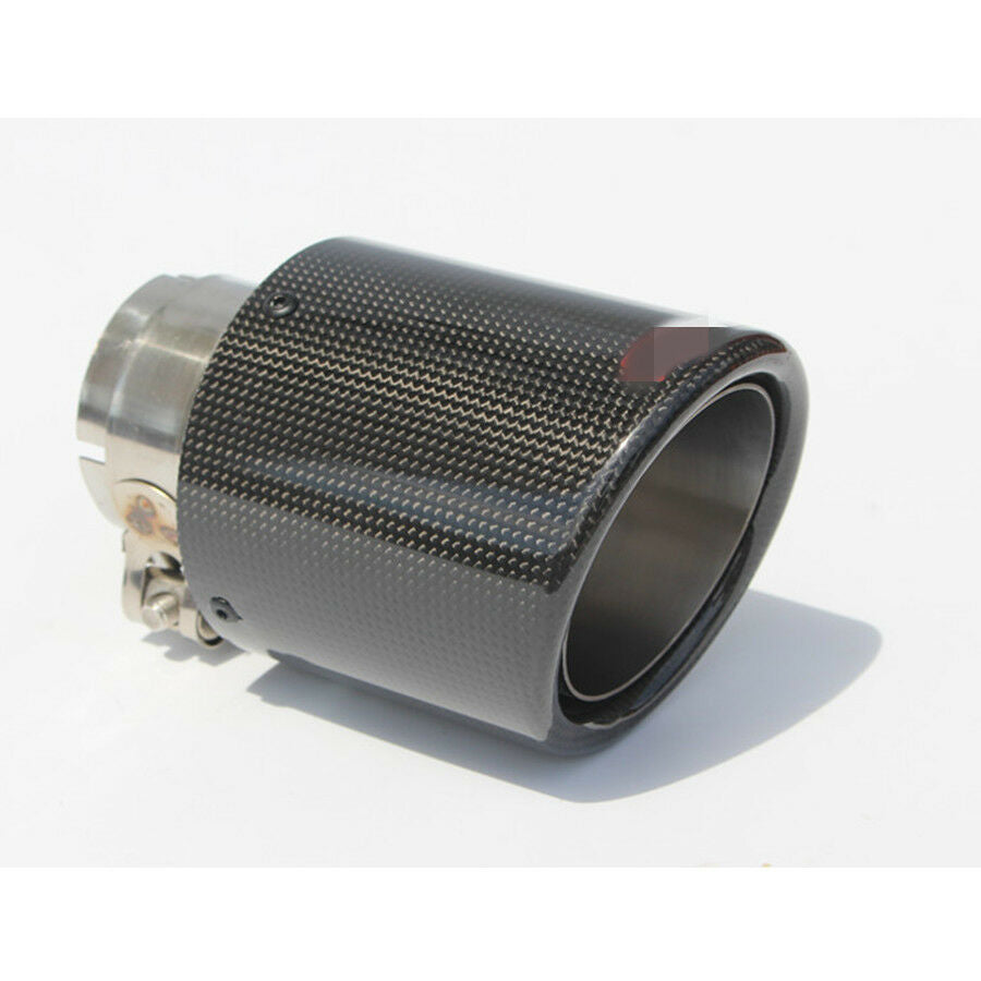 Curled IN: 3" 76MM OUT: 4.5" 114MM Glossy 100% Carbon Fiber pipe Exhaust Tip