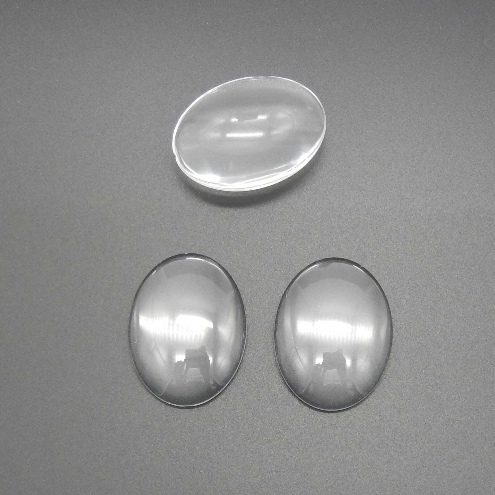 10 pcs Clear Glass Dome Cabochons Oval Cameo Flat Back Jewelry Crafts 40x30mm