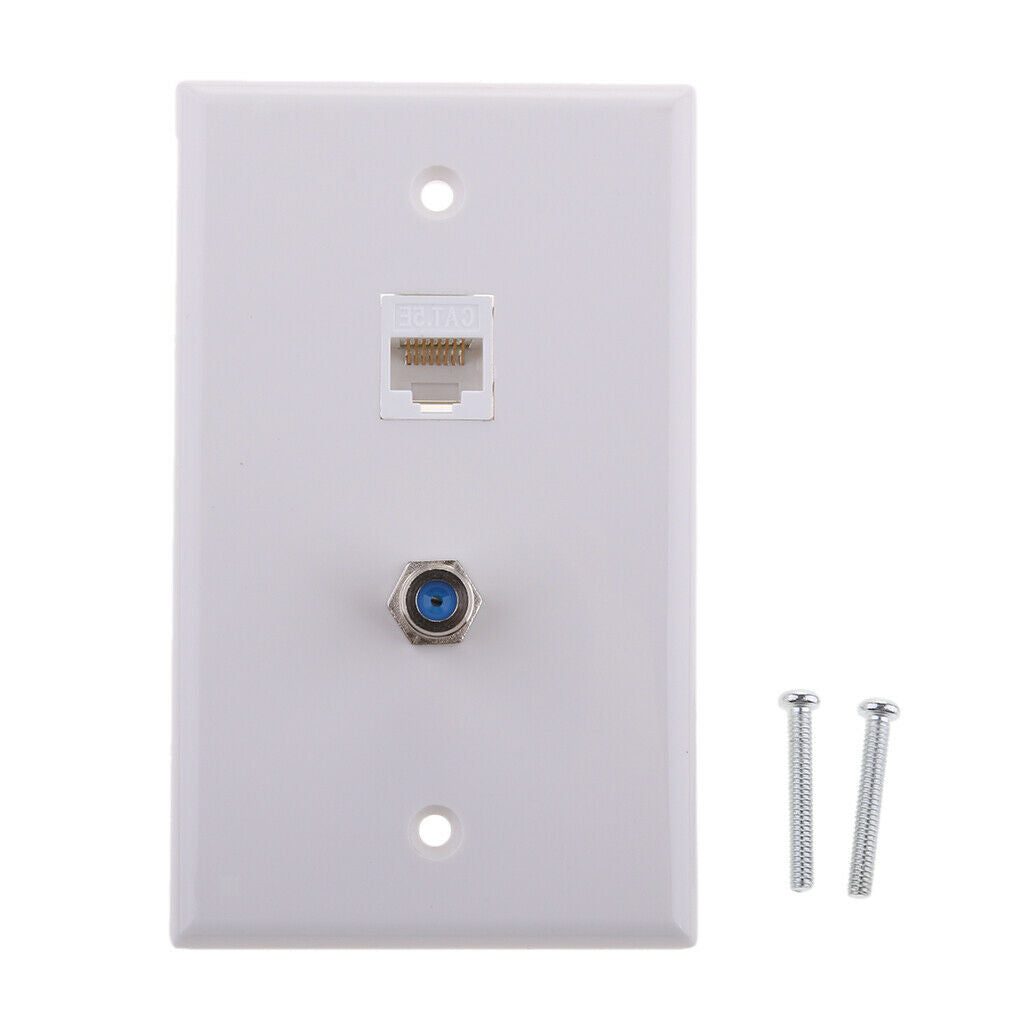 Ethernet Coax   Coaxial F Type Wall Plate   Socket Outlet Cover Panel