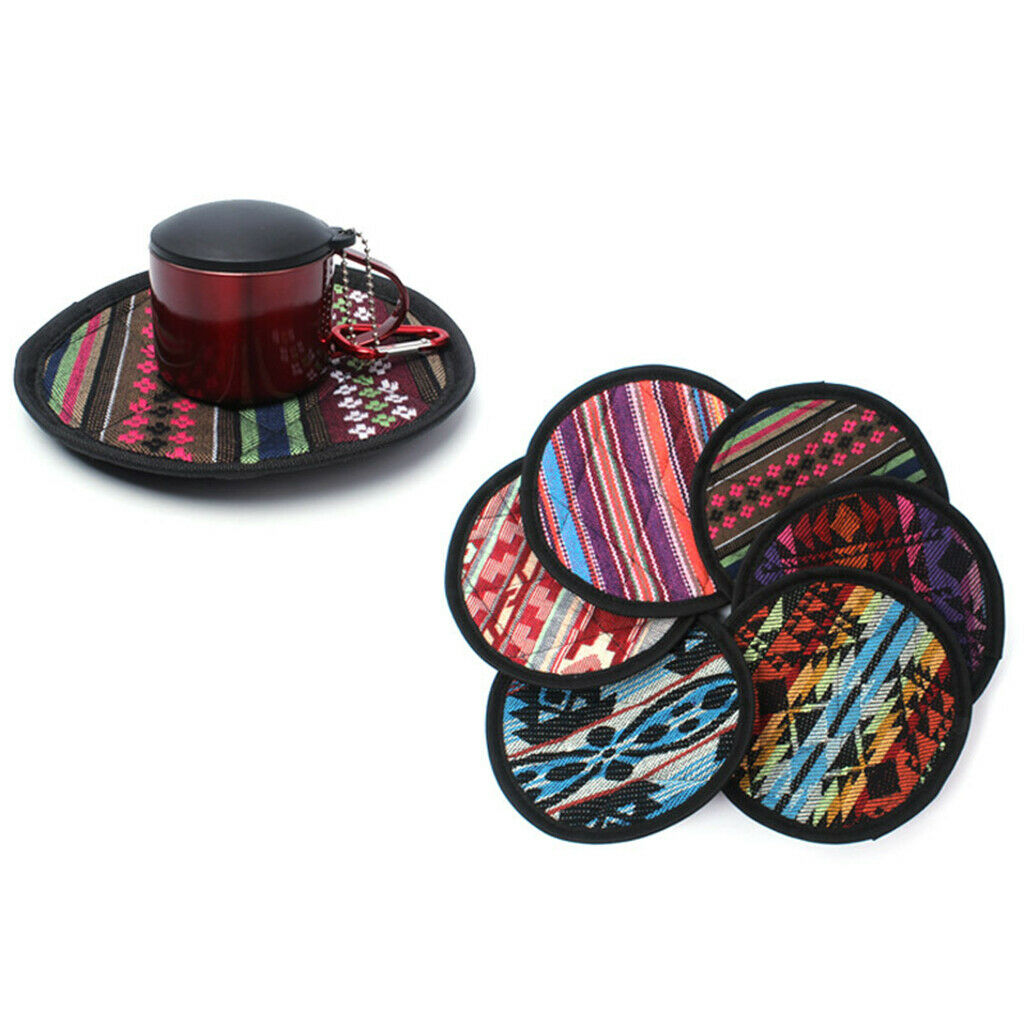 Round Cup Place Mat Hot Pot Coffee Cup Insulated Trivet Mat Outdoors 15.5cm