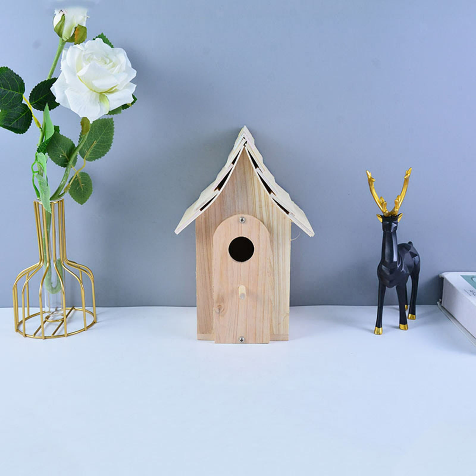 Wooden Birdhouse Nesting Box Roman Hanging Shaped Resting Place Balcony Bird