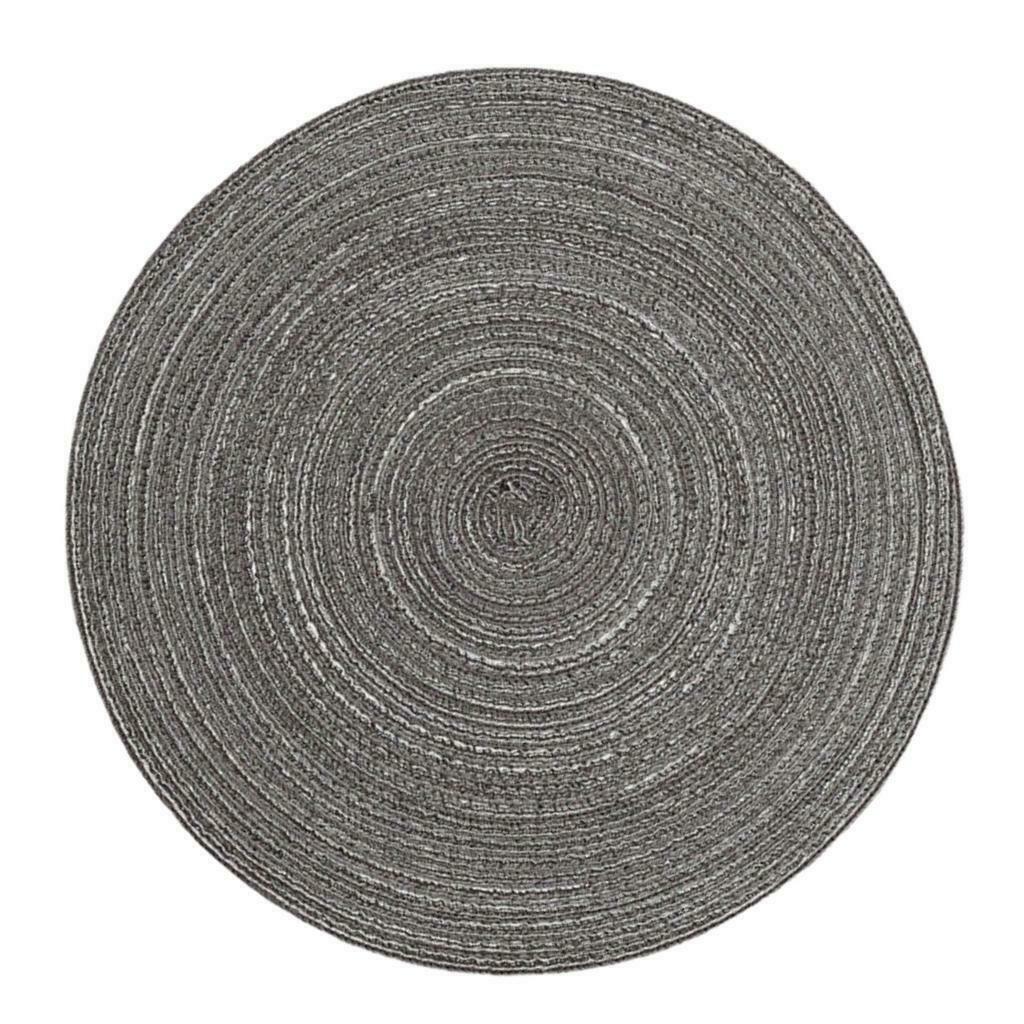 4PCS Round Braided Placemat Tablemat Bordered Table Mat for Kitchen Wedding