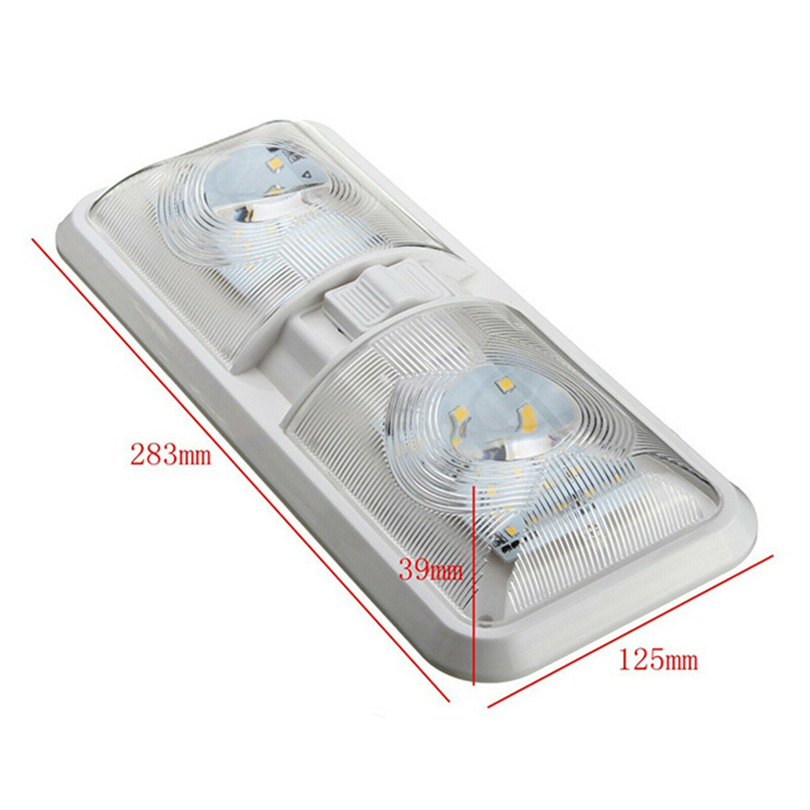 LED Ceiling Double Dome Light with ON/OFF Switch for Camper 48X5050SMD