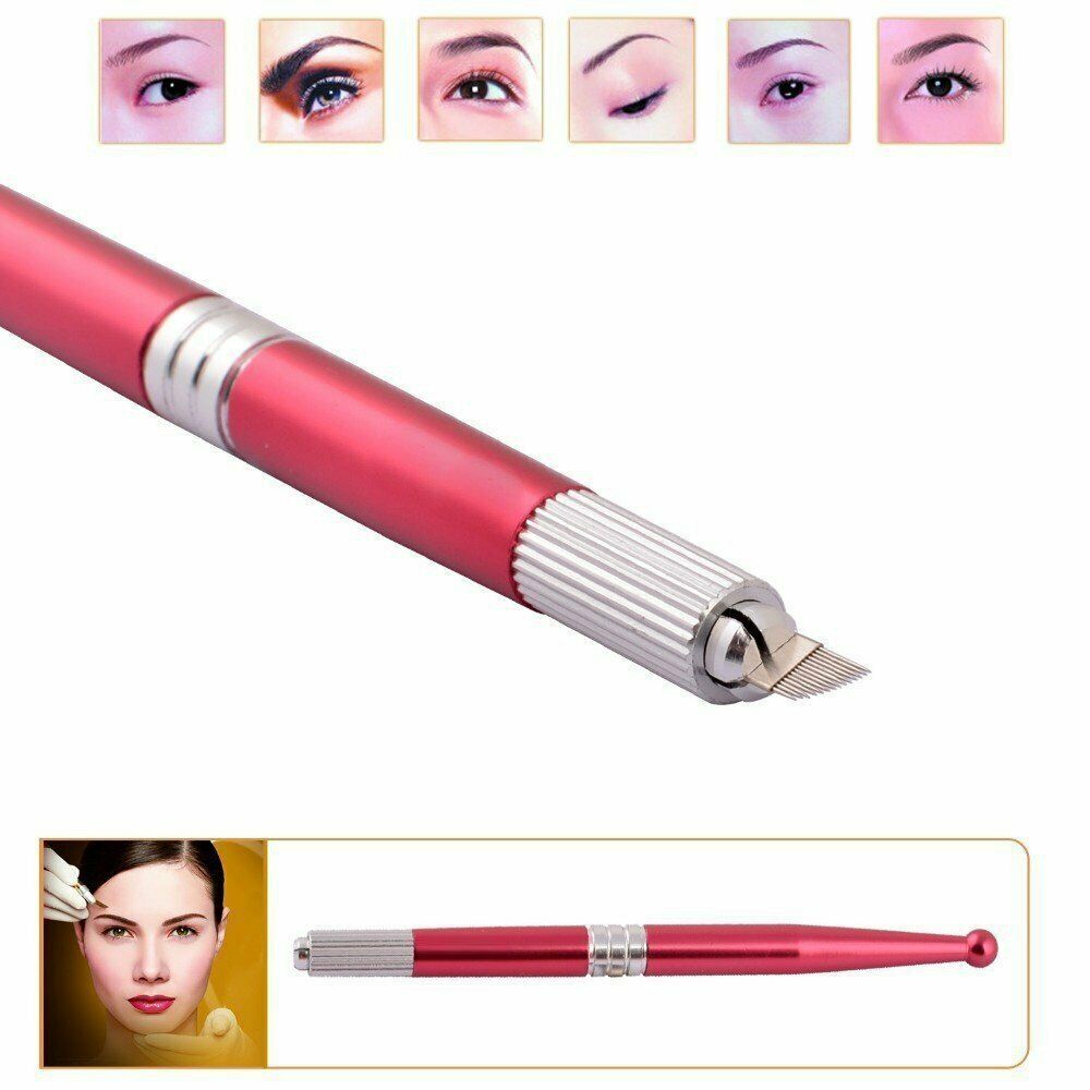 Eyebrow Tattoo Pen Permanent Makeup Microblading Manual Tool+ 50pcs Needles