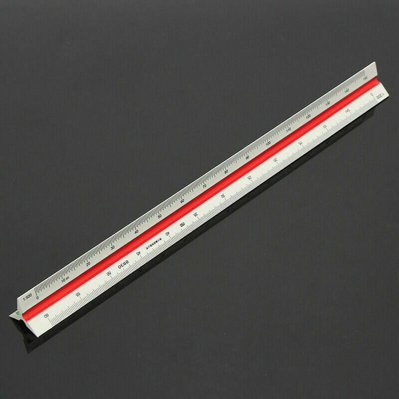 Triangular Metric Scale Ruler Engineer Tool 12.6'' Multicolor 30cm 1:100~1:500