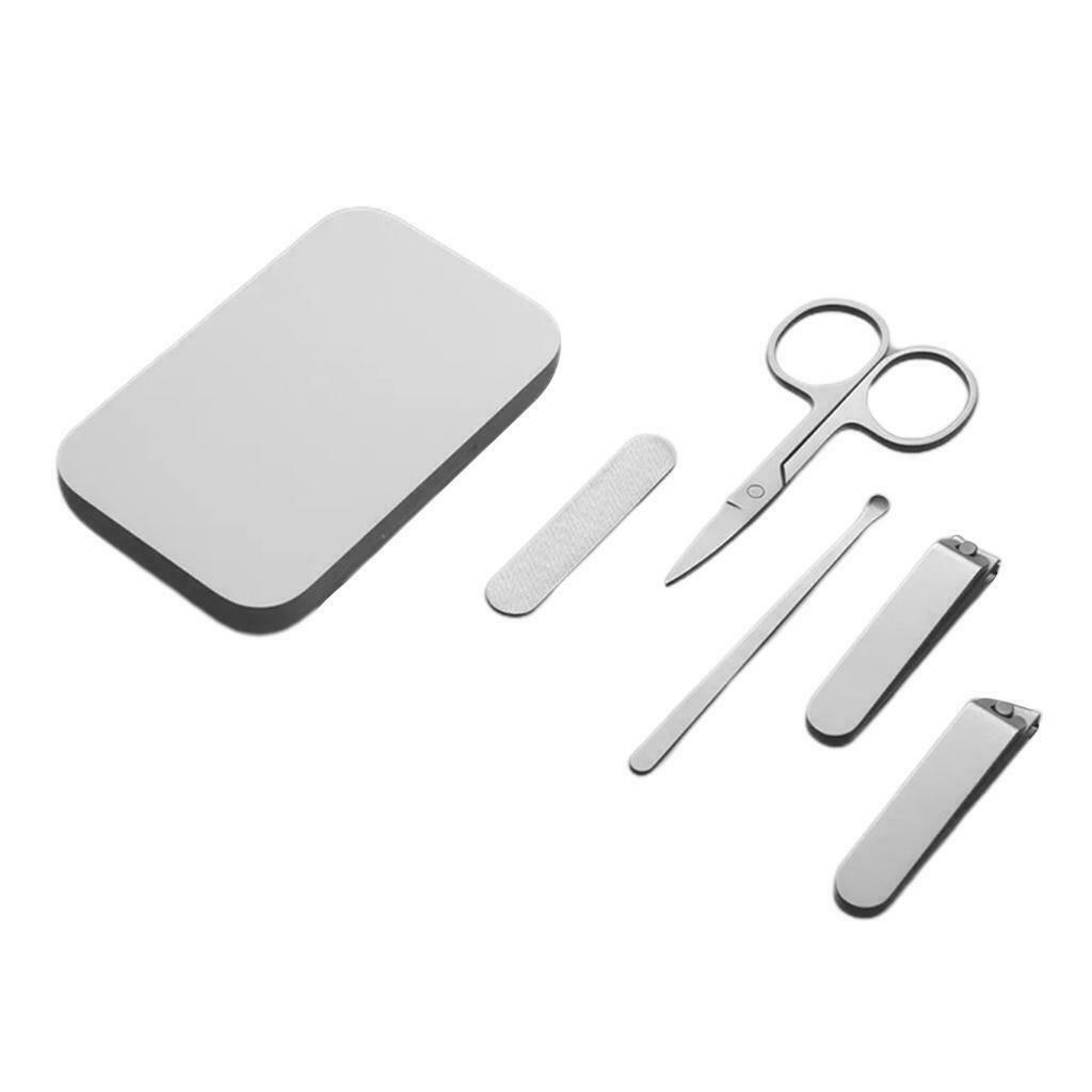 Manicure Set, Travel Nail Clippers Kit Pedicure Care Tools, 5pcs Stainless Steel