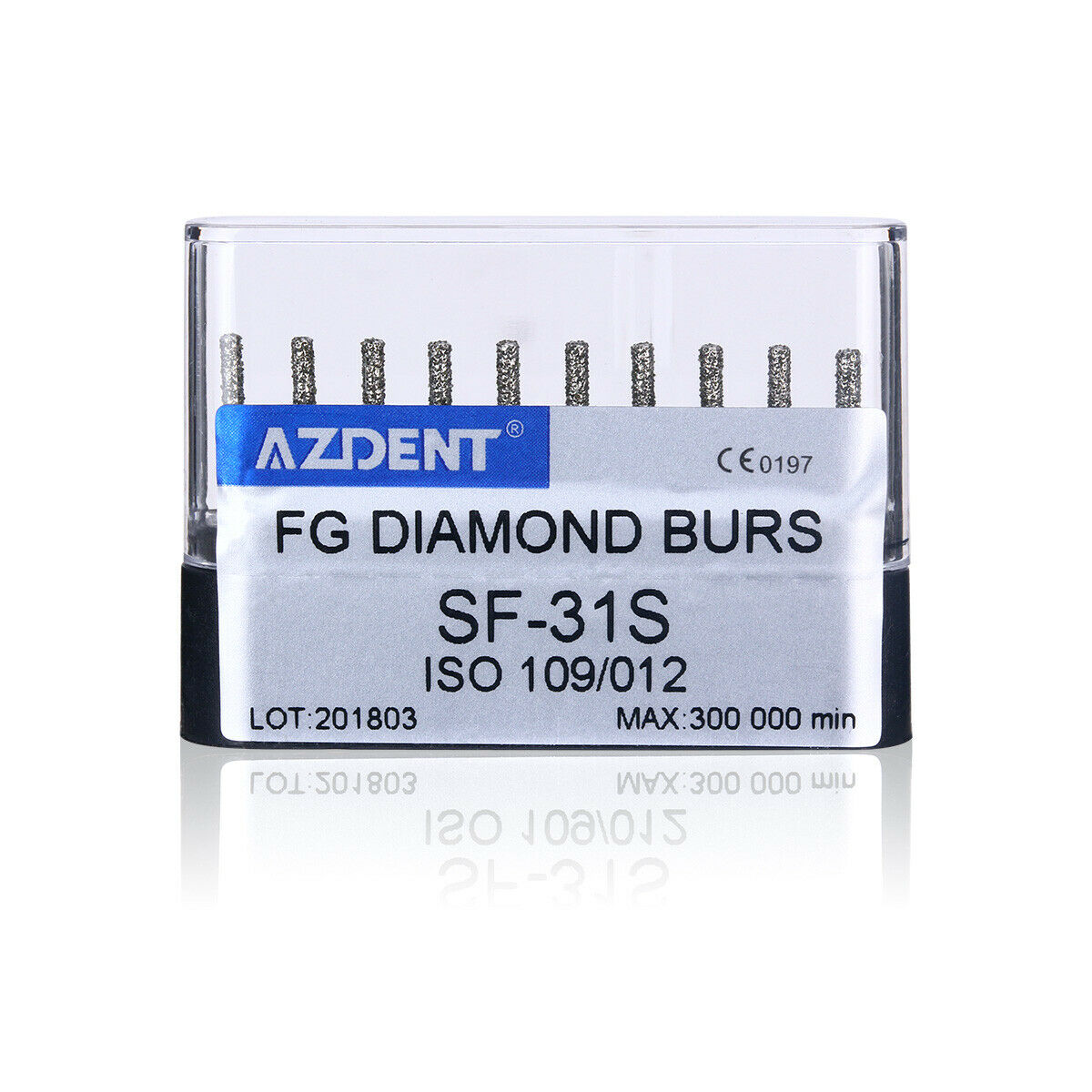 20 X Dental Diamond Burs  SF-31 Cylindrical Round Head for High Speed Handpiece