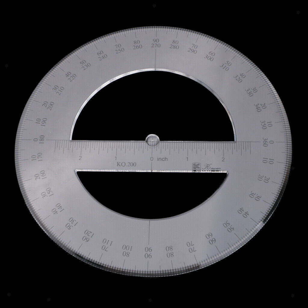 Protractor 360 Degree Acrylic Stationery Drawing Rule Circular Trigonometry 360