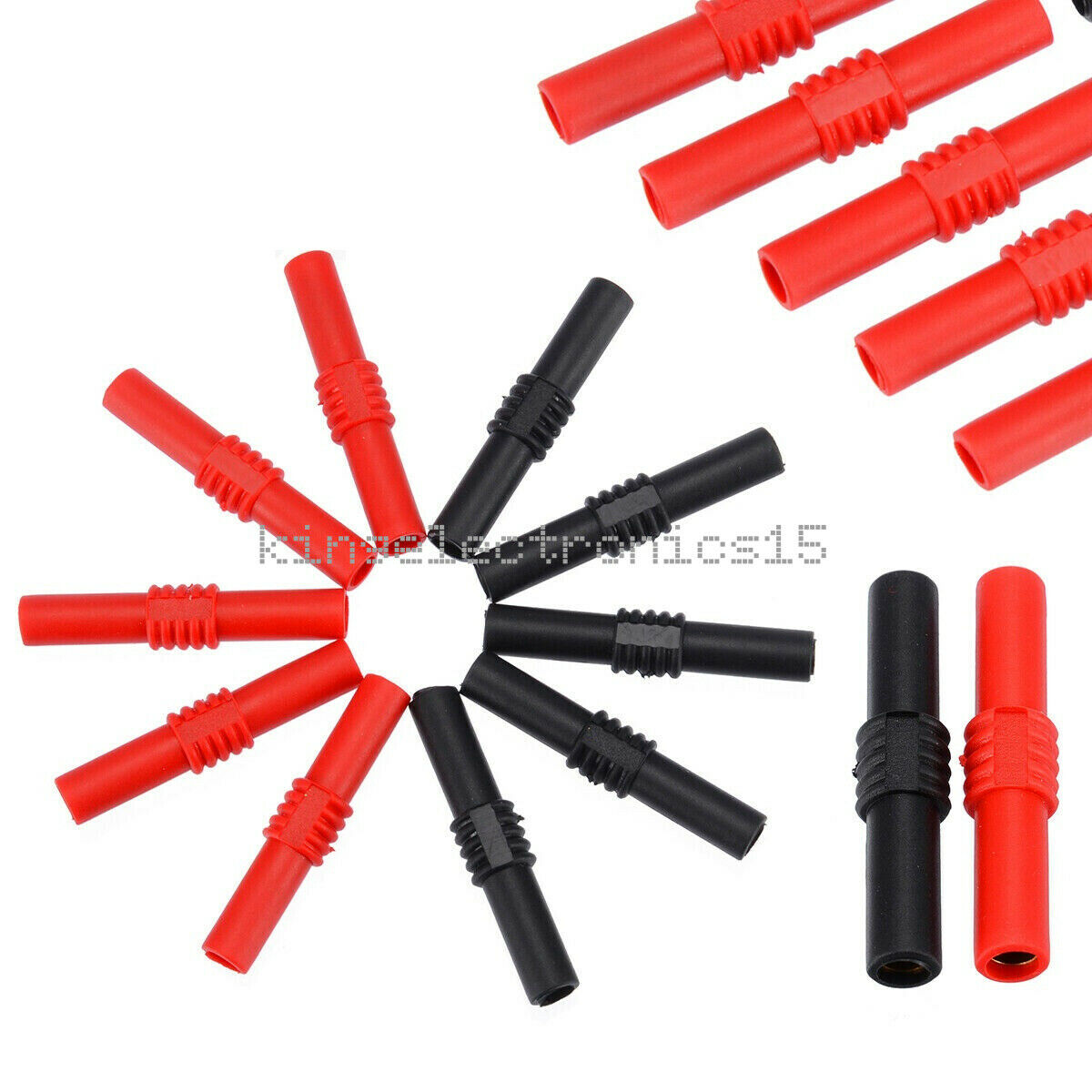 4PCS NEW 4mm Insulated Female to Female Banana Jack Coupler Adapter Connector