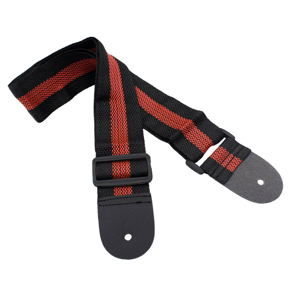 2 Pieces Durable Straps with Red And Blue Leather Belts to Hold The Guitar