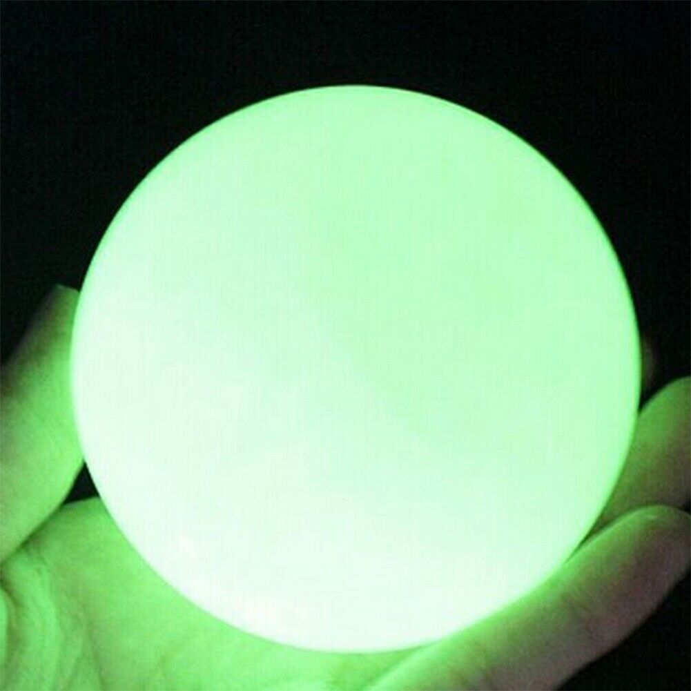 35MM Glow In The Dark Stone Green Luminous Quartz Crystal Sphere Ball Stand