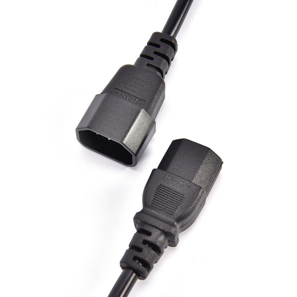 1.8m Power Extension Cable IEC Kettle Male to Female UPS Lead C13 - C14BDAU