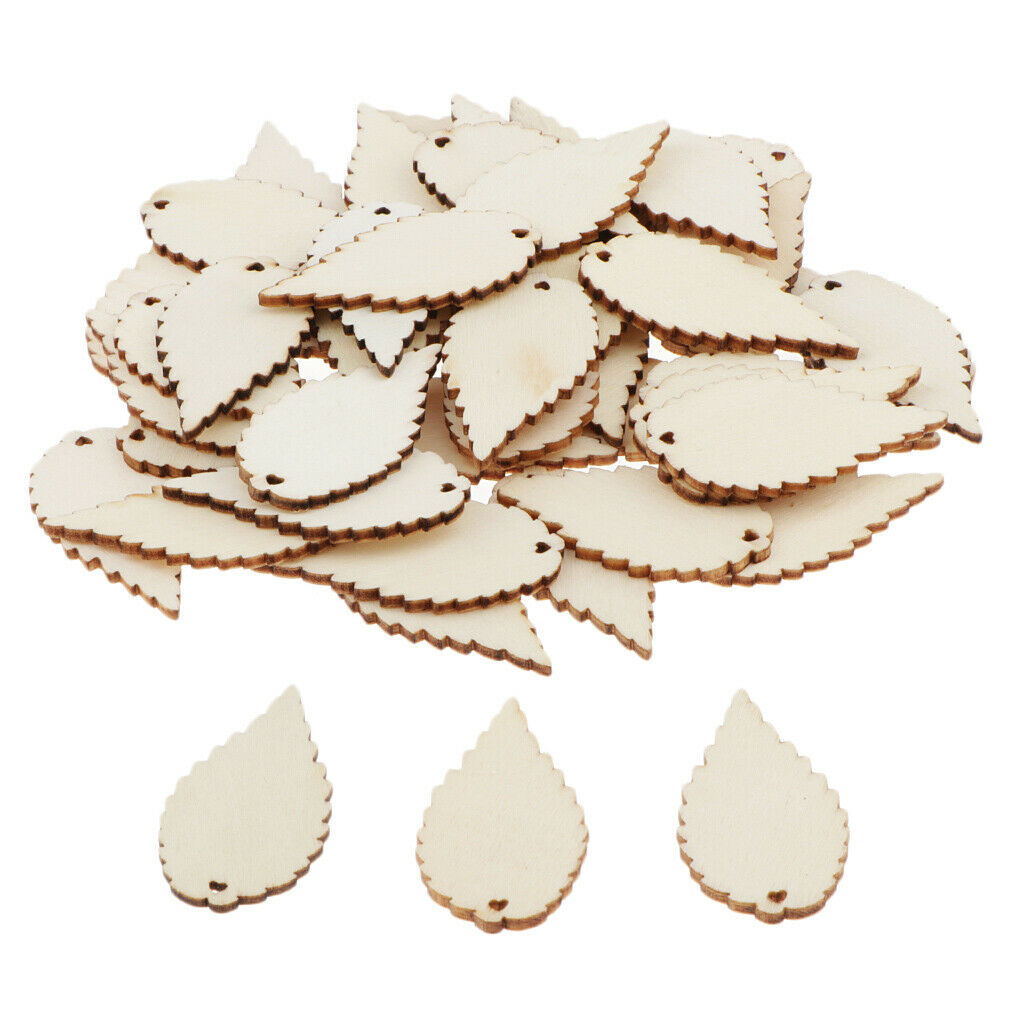 50pcs wood wood sheets cutouts DIY scrapbooking cards making decorations