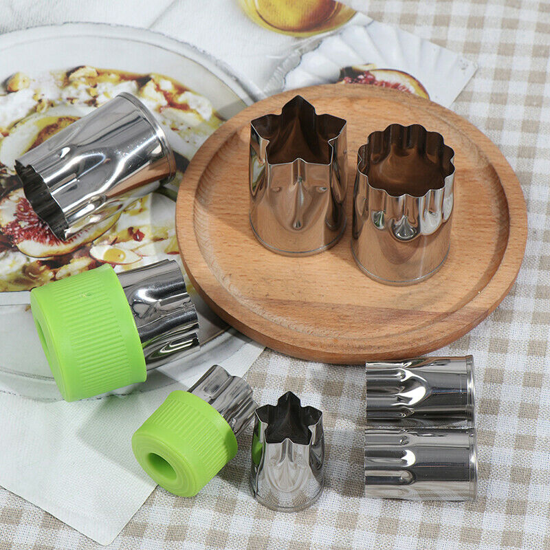 8Pcs Stainless Steel Fruit Vegetable Cutter Shapes Set Mini Cookie Slicer.l8