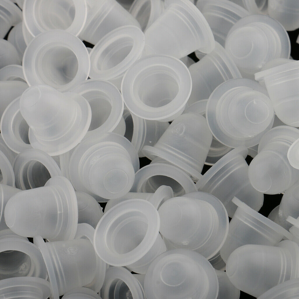 100pcs Microblading Pigment Cup Caps Silicone Ink Holder Tattoo Supply Large