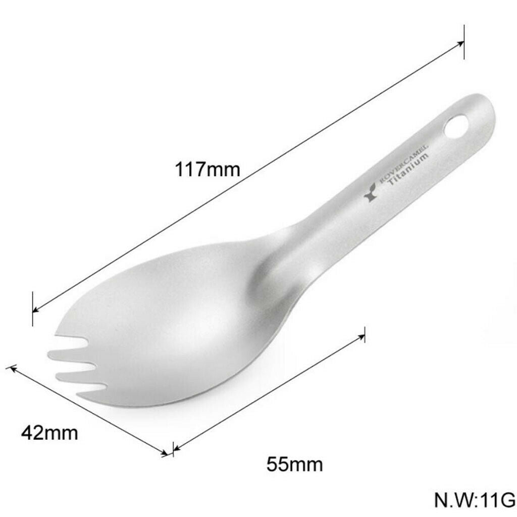 Folding Cutlery Flatware Titanium Spoons Sporks Outdoor Camping Cooking Spork