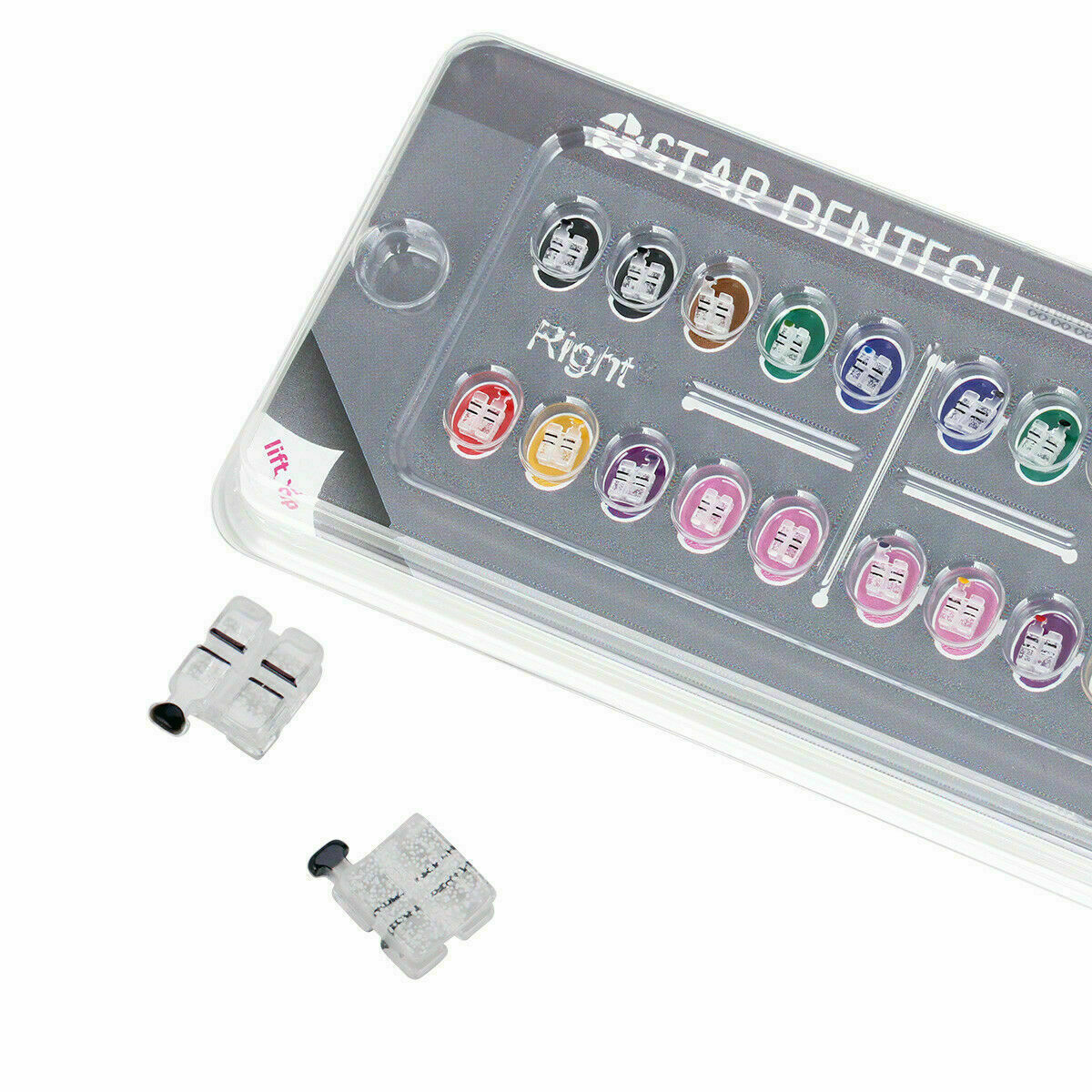 Dental Ceramic Bracket Monocrystalline Sapphire Roth.018. Slot345 Hooks ABSOLUTE