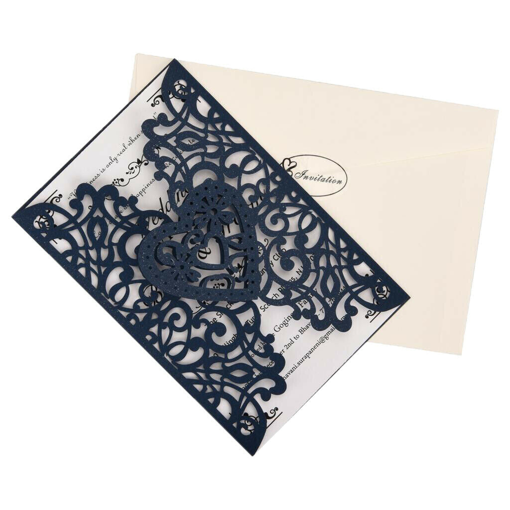10 Set Wedding Lace Flower Invitations Card Hollow Invitation Greeting Card