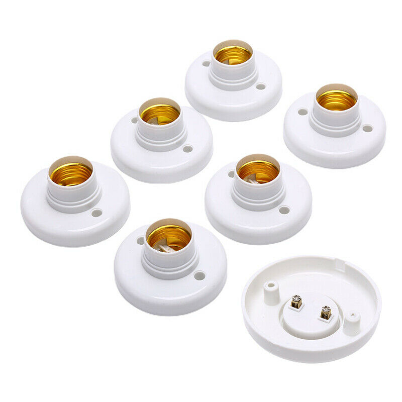6PCS E27 Edison Screw Cap Socket Ceiling Light Bulb Holder Fixing Base St.l8