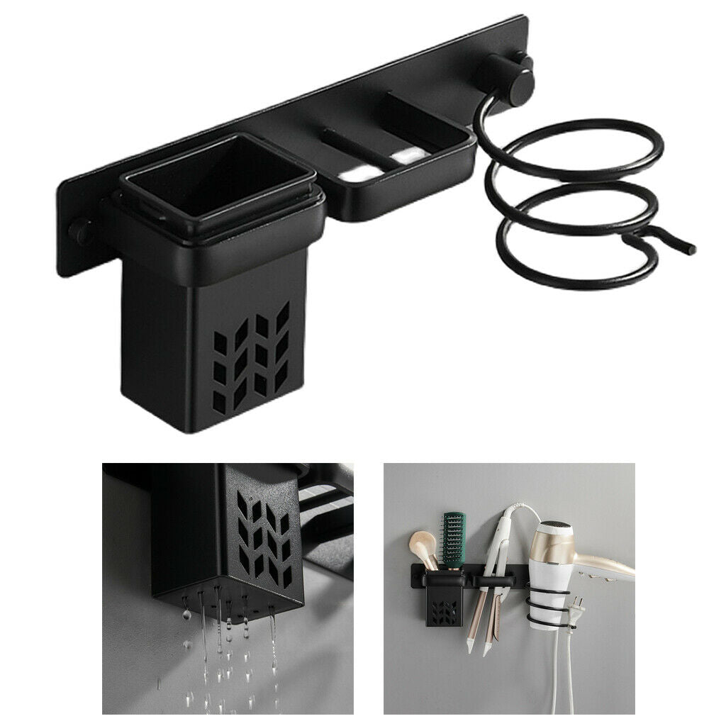 Portable Bathroom Hair Dryer Holder Rack Multi-Functional for Diffuser Tools
