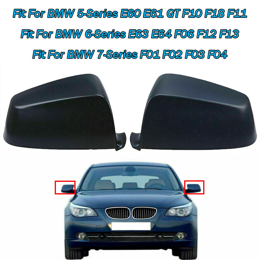 2Pcs Rear View Mirror Cover Left Right Side For BMW 5-Series F10 F11 2010-2013